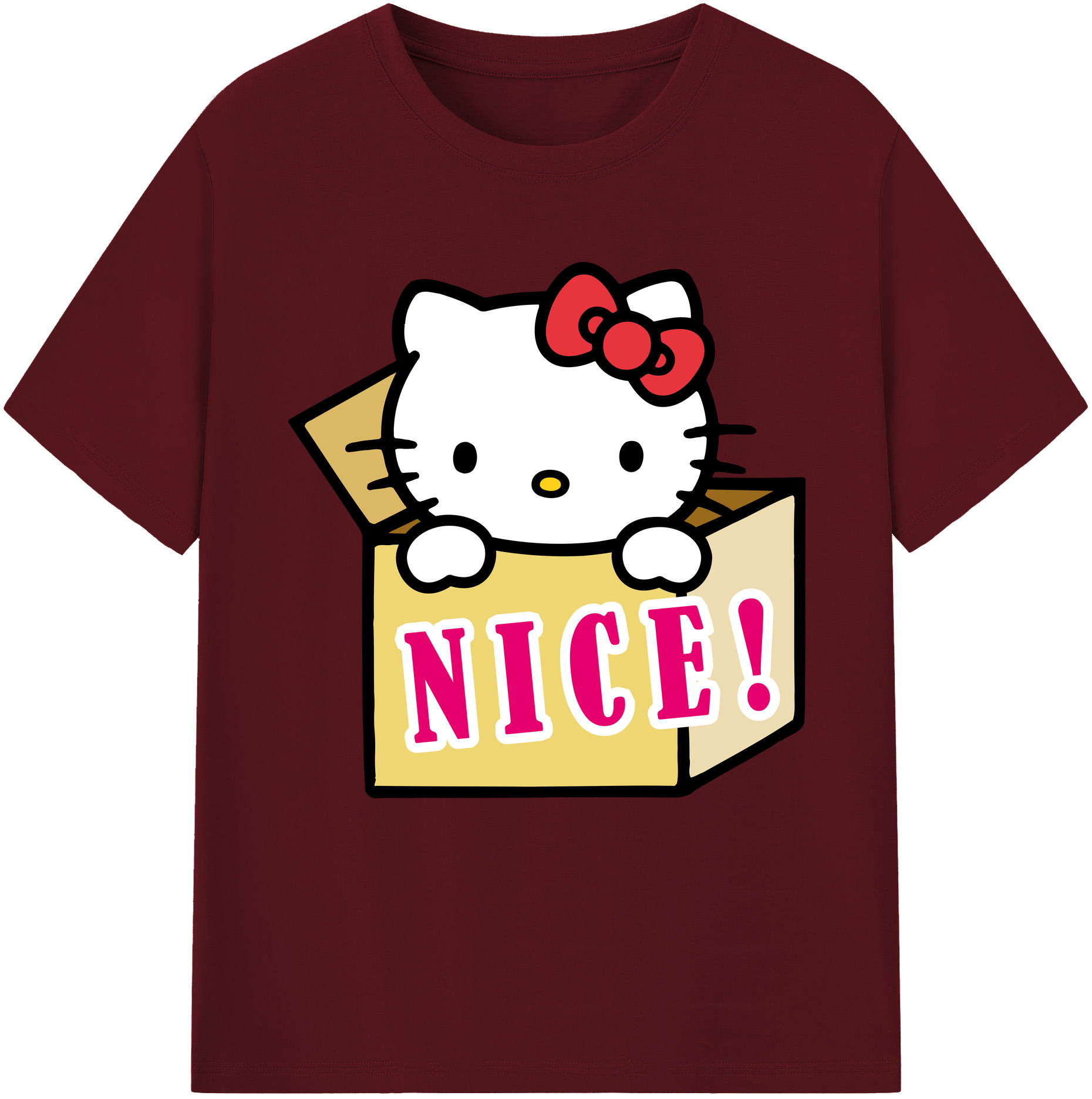 （画像用） Hello Kitty ハローキティ 綿100％半袖Tシャツ（フロントプリント）